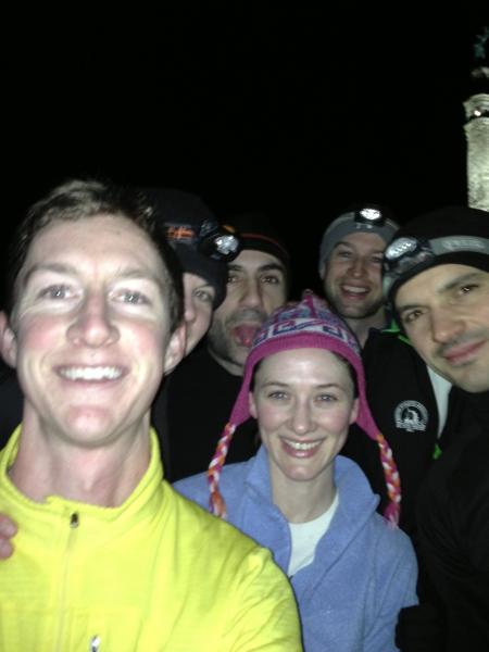 Yale Tri Team with East Rock monument in background (Dec 2012)