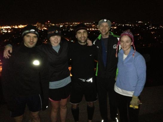 Yale Tri Team overlooking New Haven from the top of East Rock Park (Dec 2012)